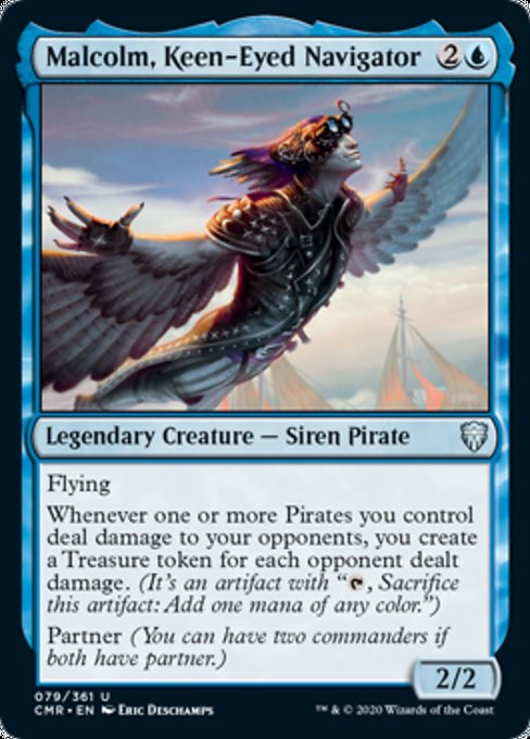 Malcolm, Keen-Eyed Navigator (Commander Legends) Light Play