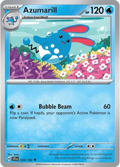 Azumarill (SV07: Stellar Crown) Light Play Reverse Holofoil