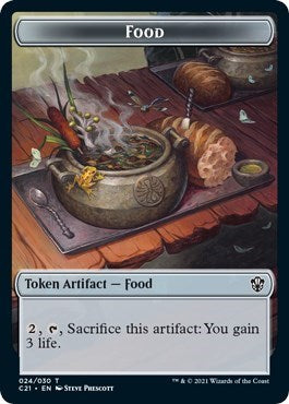 Food / Saproling Double-sided Token (Commander 2021) Light Play