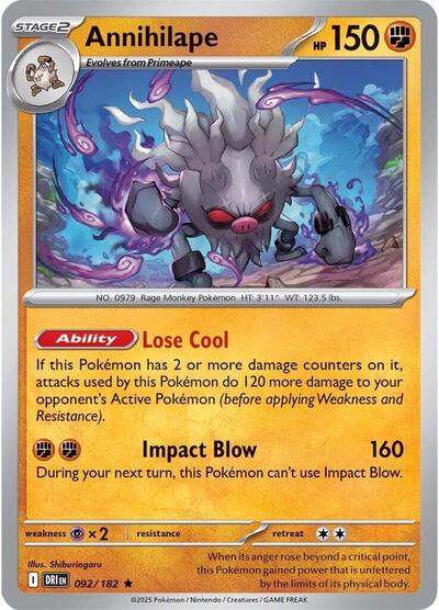 Annihilape (SV10: Destined Rivals) Light Play Holofoil