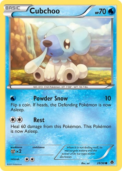 Cubchoo (28) (Emerging Powers) Light Play Reverse Holofoil