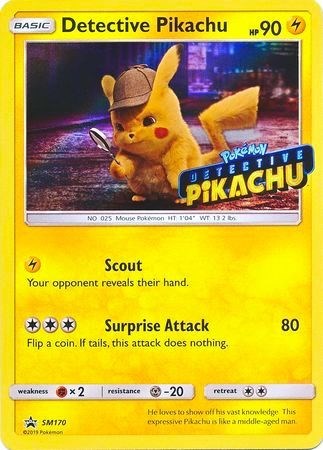 Detective Pikachu - SM170 (Stamped) (SM Promos) Light Play Holofoil