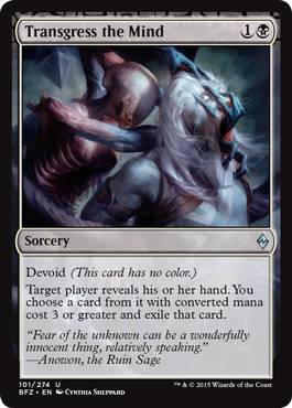 Transgress the Mind (Battle for Zendikar) Light Play