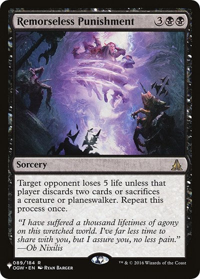 Remorseless Punishment (The List) Light Play