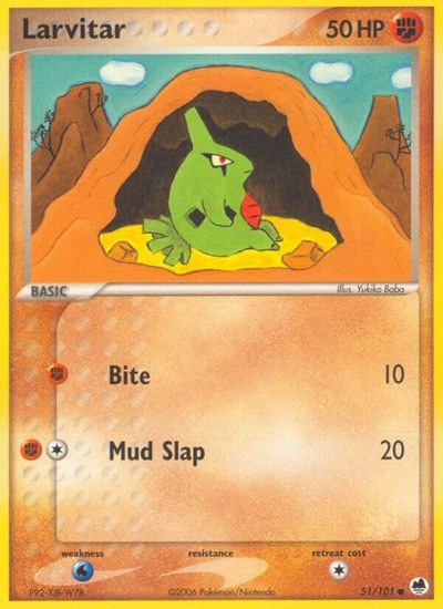 Larvitar (Dragon Frontiers) Damaged / Poor
