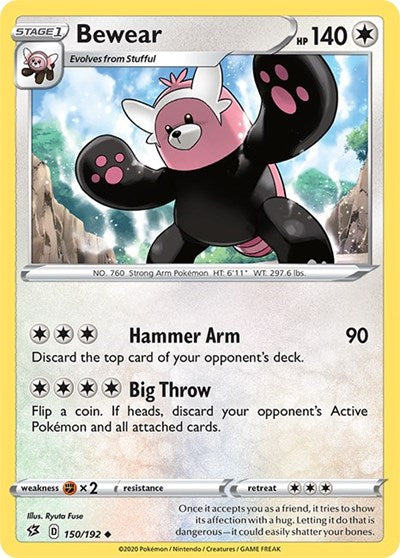 Bewear (SWSH02: Rebel Clash) Light Play Reverse Holofoil