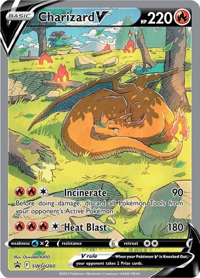 Charizard V - SWSH260 (SWSH: Sword & Shield Promo Cards) Light Play Holofoil