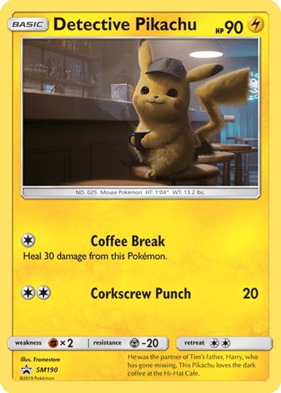 Detective Pikachu - SM190 (SM Promos) Damaged / Poor Holofoil