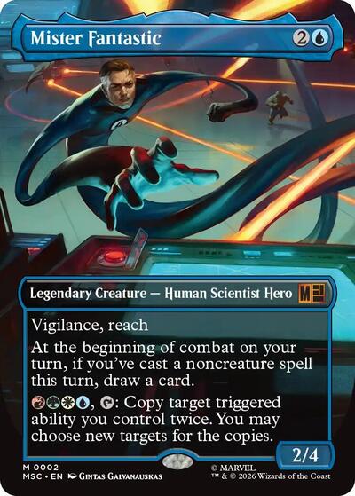 Mister Fantastic (Borderless) (Commander: Marvel Super Heroes) Light Play Foil