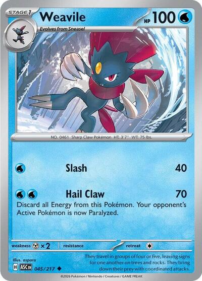 Weavile - 045 (ME: Ascended Heroes) Light Play