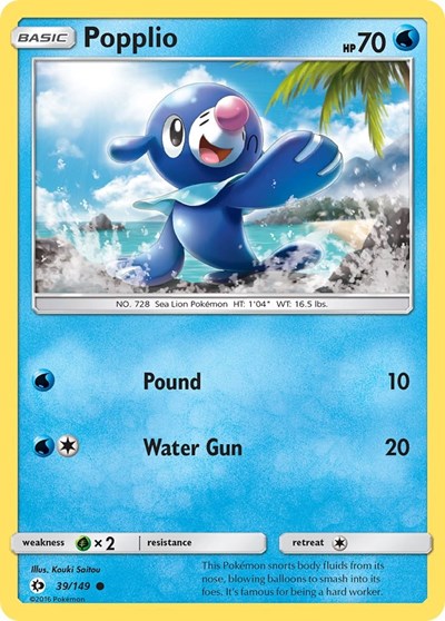 Popplio (SM Base Set) Medium Play
