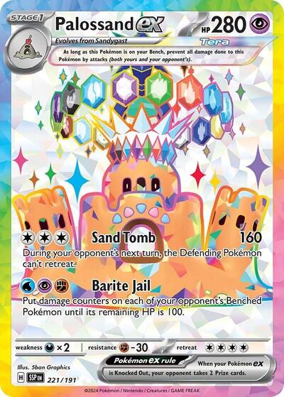 Palossand ex - 221 (SV08: Surging Sparks) Near Mint Holofoil