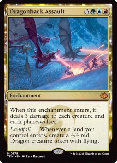 Dragonback Assault (Tarkir: Dragonstorm) Light Play Foil