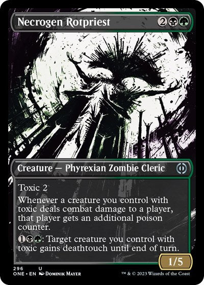 Necrogen Rotpriest (Showcase) (Phyrexia: All Will Be One) Damaged / Poor