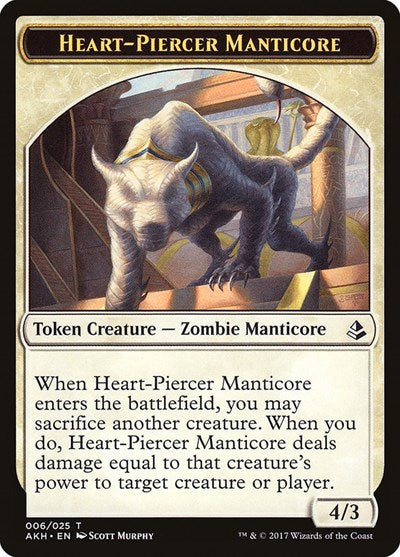 Heart-Piercer Manticore Token (Amonkhet) Light Play