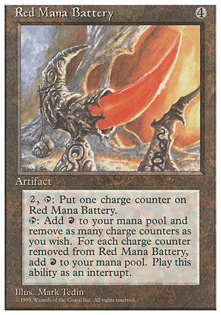 Red Mana Battery (4th Edition) Damaged / Poor