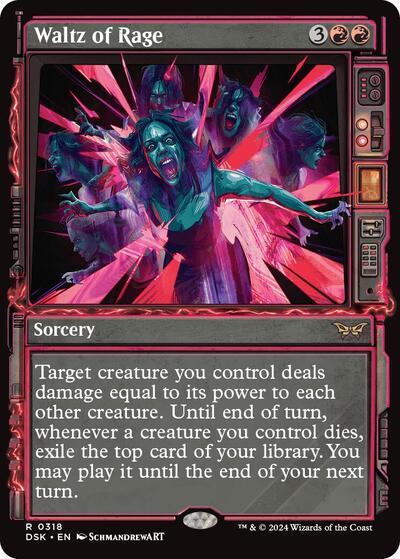 Waltz of Rage (Showcase) (Duskmourn: House of Horror) Light Play Foil