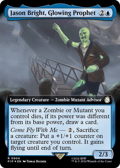 Jason Bright, Glowing Prophet (Extended Art) (Surge Foil) (Universes Beyond: Fallout) Light Play Foil