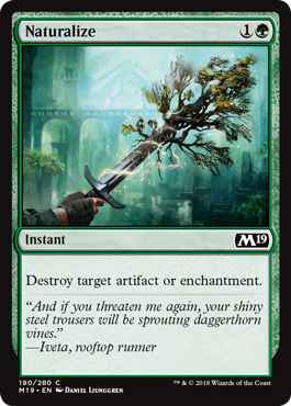 Naturalize (Magic 2019 Core Set) Light Play