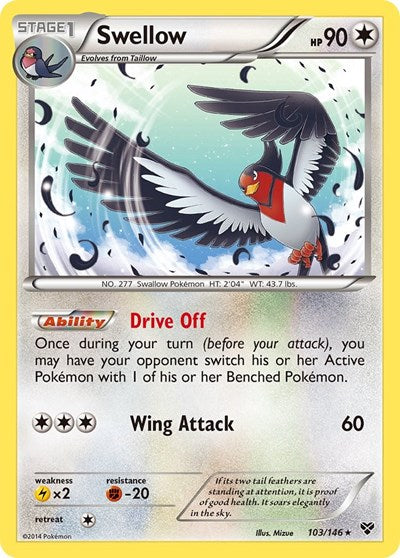 Swellow (XY Base Set) Medium Play Reverse Holofoil