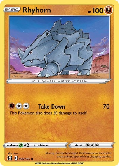 Rhyhorn (SWSH11: Lost Origin) Light Play