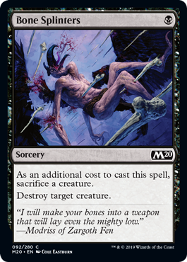 Bone Splinters (Magic 2020 Core Set) Light Play