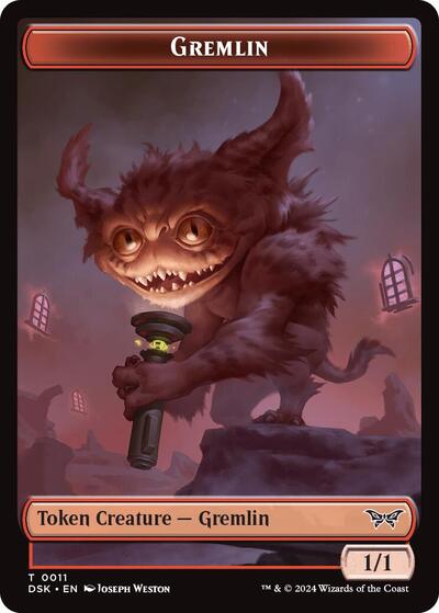 Gremlin Token (Duskmourn: House of Horror) Light Play