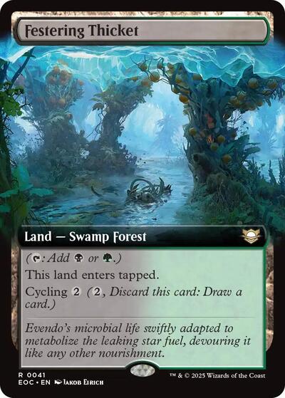 Festering Thicket (Extended Art) (Commander: Edge of Eternities) Light Play