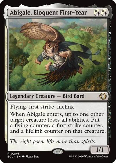 Abigale, Eloquent First-Year (Lorwyn Eclipsed) Light Play Foil