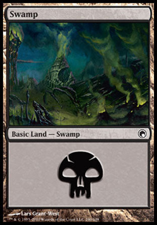Swamp (240) (Scars of Mirrodin) Light Play