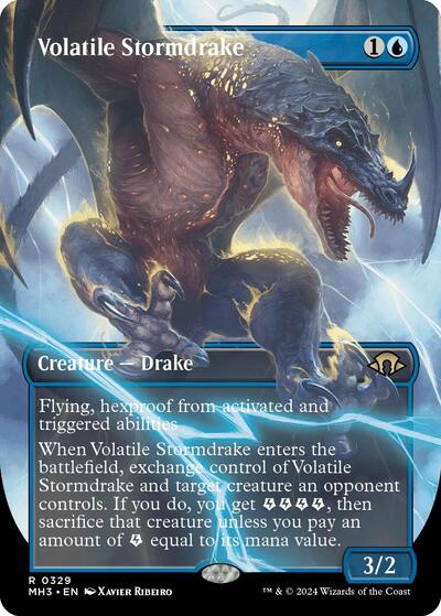 Volatile Stormdrake (Borderless) (Modern Horizons 3) Near Mint Foil