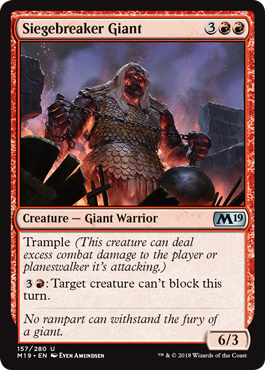 Siegebreaker Giant (Magic 2019 Core Set) Light Play