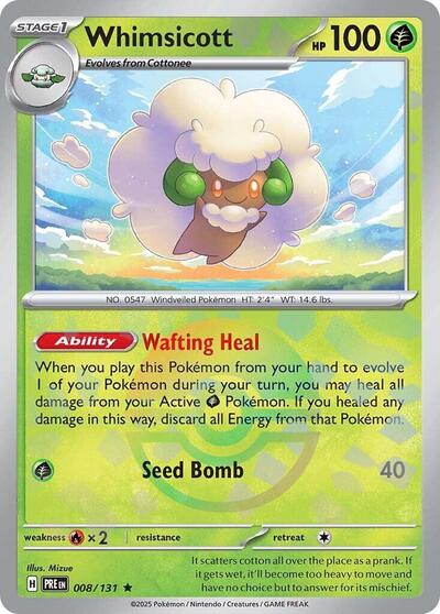Whimsicott (Poke Ball Pattern) (SV: Prismatic Evolutions) Light Play Holofoil