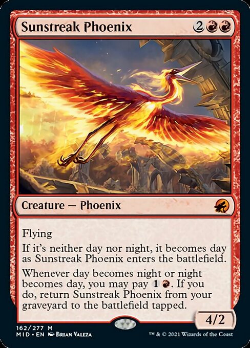 Sunstreak Phoenix (Innistrad: Midnight Hunt) Light Play