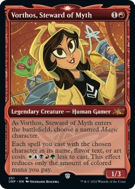 Vorthos, Steward of Myth (Showcase) (Unfinity) Light Play