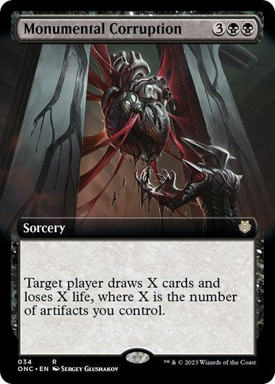 Monumental Corruption (Extended Art) (Commander: Phyrexia: All Will Be One) Light Play