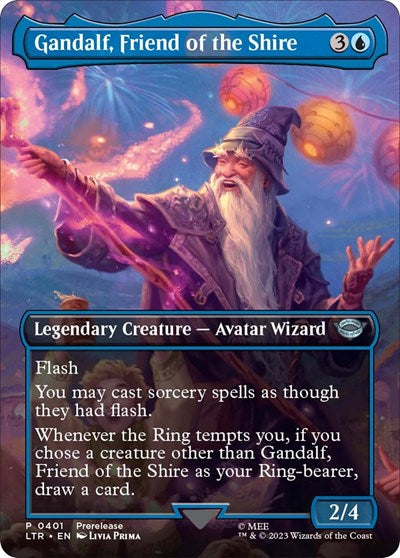 Gandalf, Friend of the Shire (Borderless) (Universes Beyond: The Lord of the Rings: Tales of Middle-earth) Light Play Foil