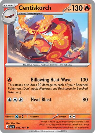Centiskorch (SV08: Surging Sparks) Light Play