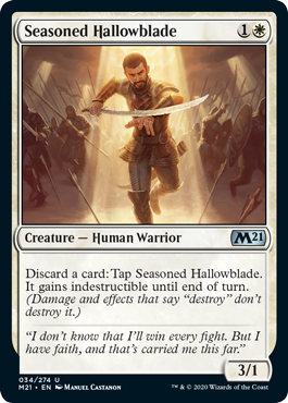 Seasoned Hallowblade (Magic 2021 Core Set) Light Play Foil