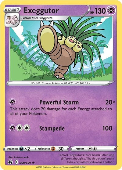 Exeggutor (Crown Zenith) Light Play Reverse Holofoil