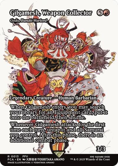 Gilgamesh, Weapon Collector - Godo, Bandit Warlord (Showcase) (Universes Beyond: FINAL FANTASY: Through the Ages) Light Play