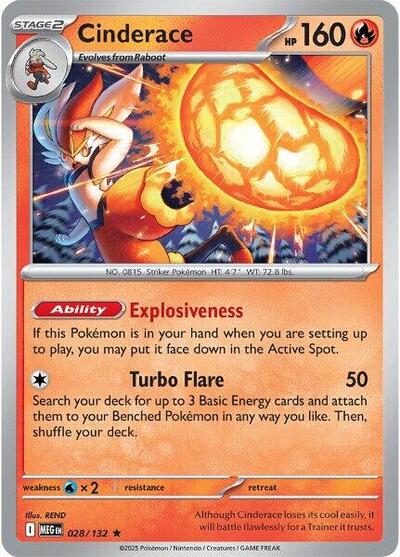 Cinderace (ME01: Mega Evolution) Light Play Reverse Holofoil