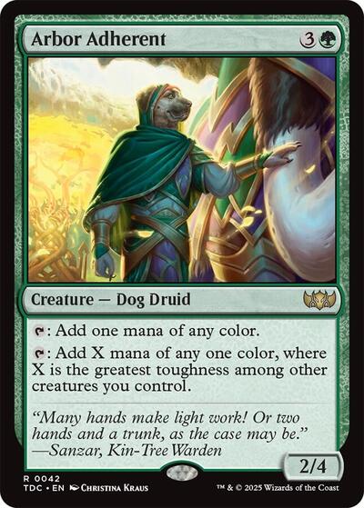Arbor Adherent (Commander: Tarkir: Dragonstorm) Light Play