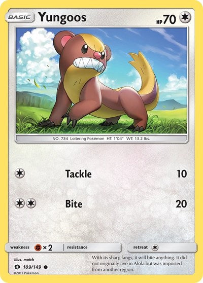 Yungoos (SM Base Set) Medium Play Reverse Holofoil