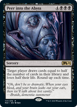 Peer into the Abyss (Magic 2021 Core Set) Heavy Play