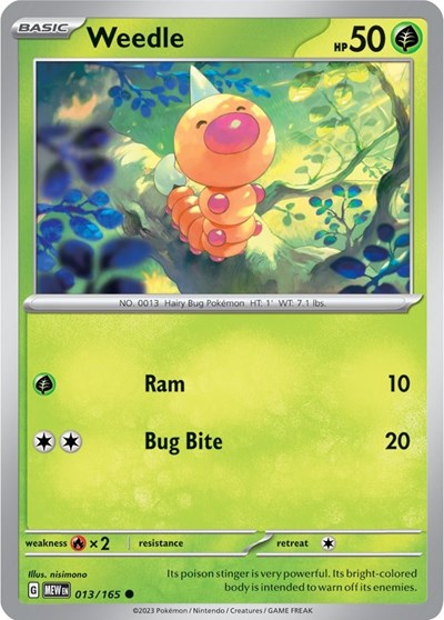 Weedle (Scarlet and Violet: 151) Light Play