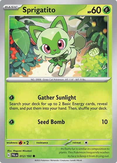 Sprigatito - 012 (SV02: Paldea Evolved) Light Play