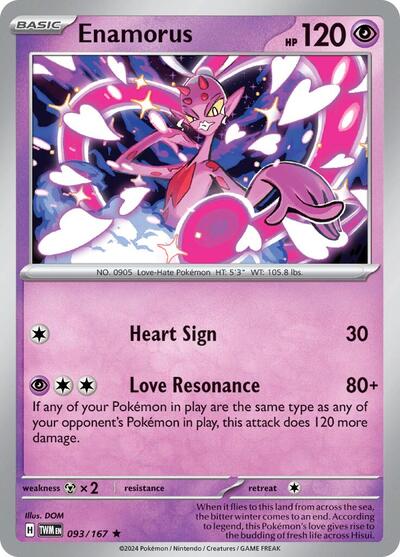 Enamorus - 093 (SV06: Twilight Masquerade) Light Play Holofoil