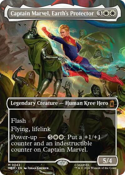 Captain Marvel, Earth's Protector (Borderless) (0342) (Marvel Super Heroes) Light Play