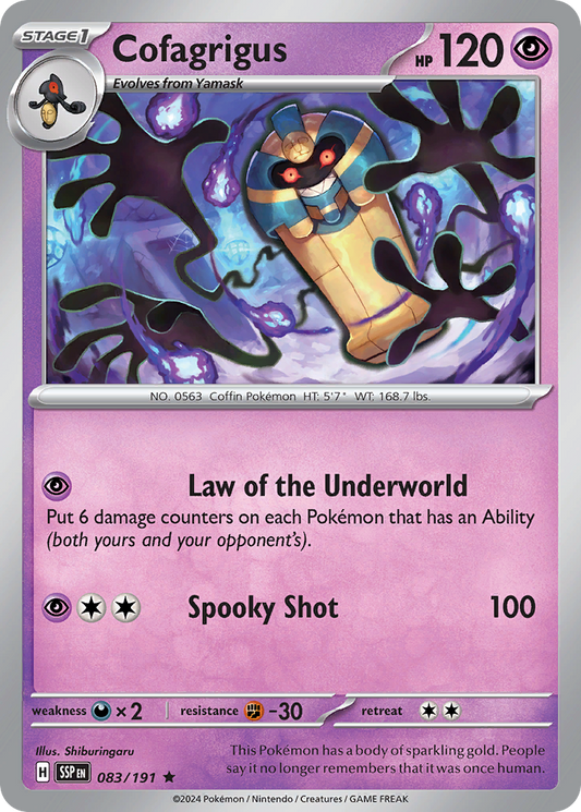Cofagrigus (SV08: Surging Sparks) Light Play Holofoil